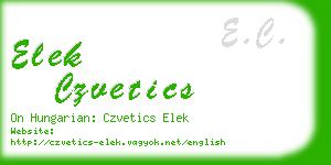elek czvetics business card